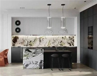 Dawb Thiab Ntsuab Marble Countertops