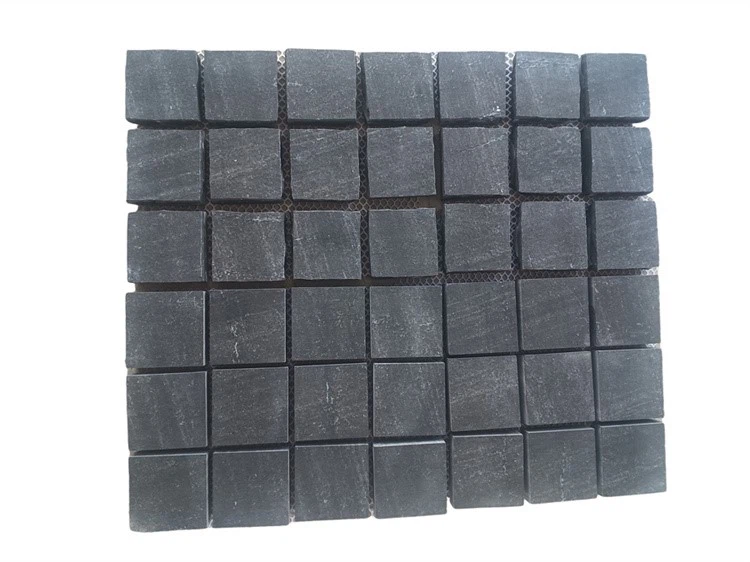 BLACK GRANITE CUBES 320X320X30MM ON MESH - BLACK GRANITE CUBES 320X320X30MM ON MESH -
